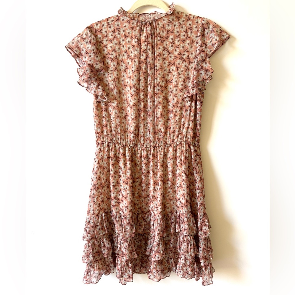 REBECCA TAYLOR Lucia V Neck Short Sleeve Silk Dress - Picture 10 of 11